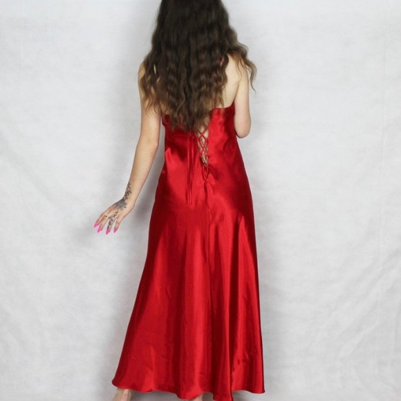 SOLD Frederick’s of Hollywood Satin Red Dress - Picture 3 of 3